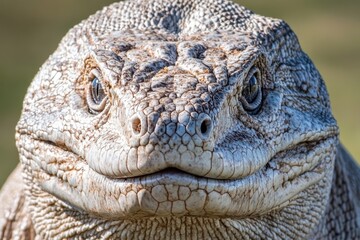 Fototapeta premium Close-up portrait of curious iguana in natural habitat