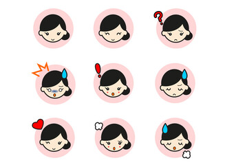 女性　表情セット