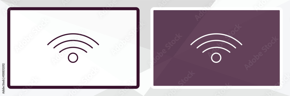 Poster wi fi sign outline icon. linear vector from computer concept. thin line white and black wi fi sign i
