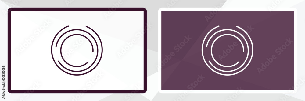 Poster circular design outline icon. linear vector from computer concept. thin line white and black circula