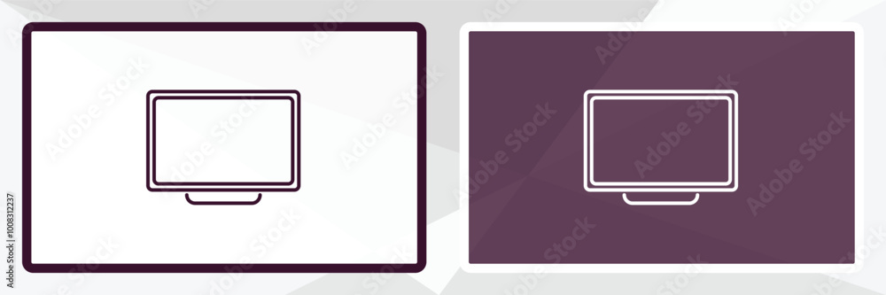 Poster televisions outline icon. linear vector from computer concept. thin line white and black televisions
