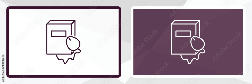Poster book and computer mouse outline icon. linear vector from computer concept. thin line white and black