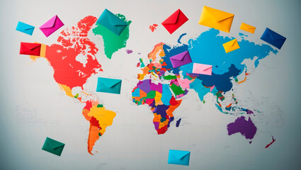Obraz premium Global Communication Through Mail on World Post Day