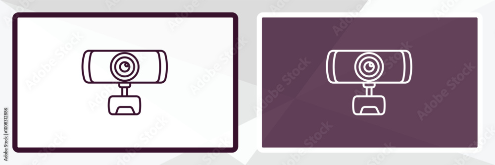 Aufkleber webcamera outline icon. linear vector from computer concept. thin line white and black webcamera ico