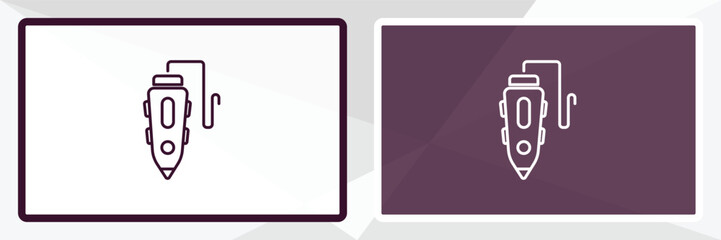 3d printing pen outline icon. Linear vector from computer concept. Thin line white and black 3d printing pen icon isolated on white and dark background