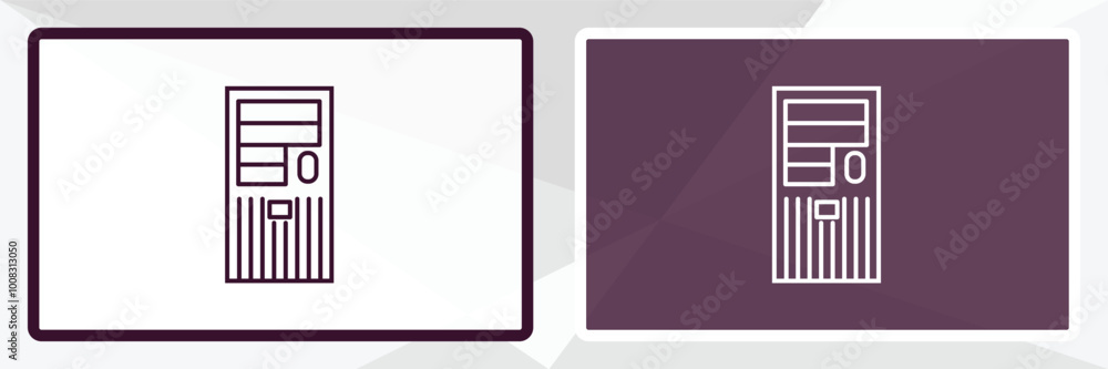 Aufkleber pc tower outline icon. linear vector from computer concept. thin line white and black pc tower icon 