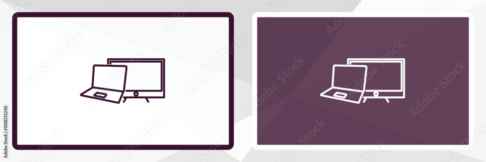 Aufkleber computers outline icon. linear vector from computer concept. thin line white and black computers ico