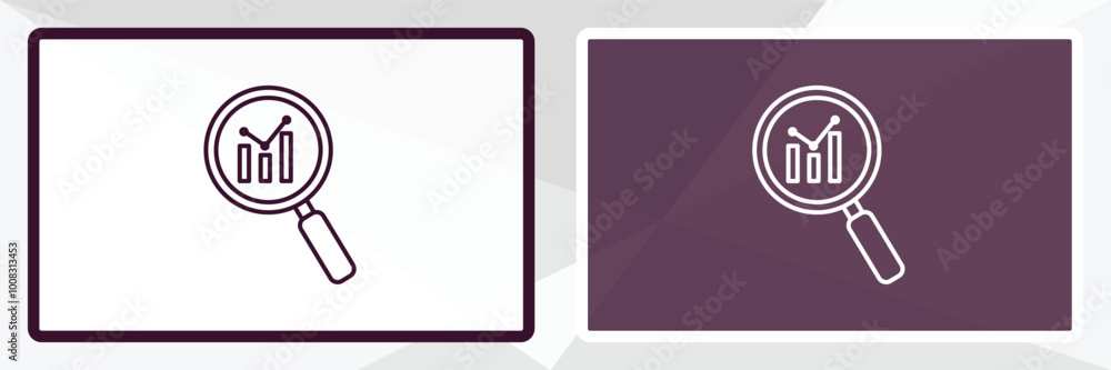 Poster data analyser outline icon. linear vector from computer concept. thin line white and black data anal