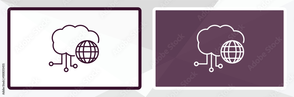 Aufkleber information network outline icon. linear vector from computer concept. thin line white and black inf