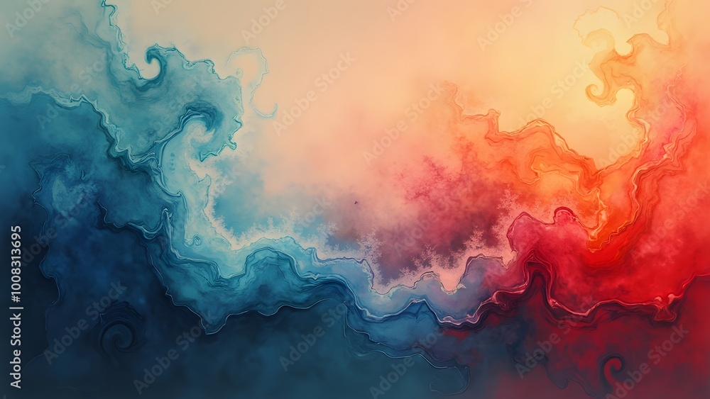 Poster abstract background with colorful smoke. 3d rendering, 3d illustration generated by ai