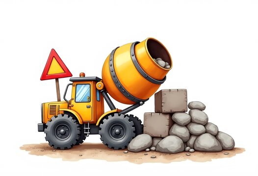 Road works concept icons illustration isolated on white background
