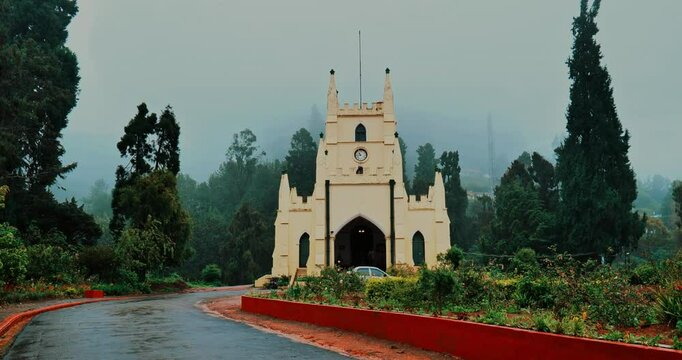 Misty Morning at St. Stephen's Church, Ooty