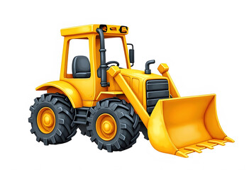 Fototapeta premium Tracked Dozer heavy construction machinery 3D rendering on white background 