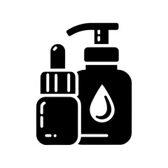 Fototapeta premium black cosmetic bottle product isolated flat design