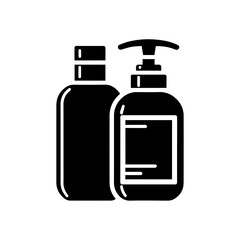  black cosmetic bottle product isolated flat design