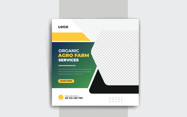 agriculture Lawn or gardening service social media post and web banner template