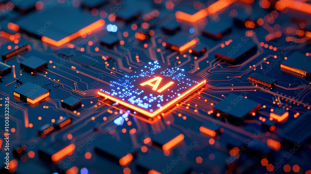 Poster generic computer motherboard driven by an artificial intelligence processor