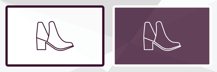 ankle boots outline icon. Linear vector from clothes concept. Thin line white and black ankle boots icon isolated on white and dark background