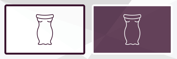 off the shoulder dress outline icon. Linear vector from clothes concept. Thin line white and black off the shoulder dress icon isolated on white and dark background