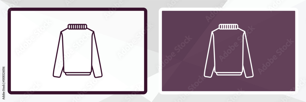 Poster turtleneck outline icon. linear vector from clothes concept. thin line white and black turtleneck ic
