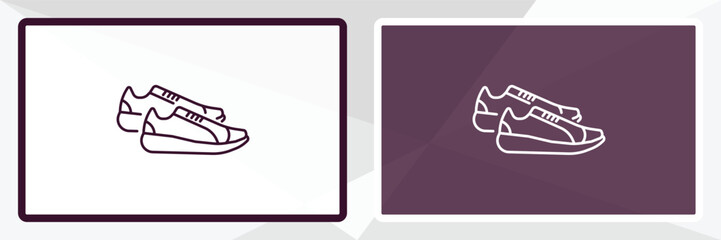 sneaker outline icon. Linear vector from clothes concept. Thin line white and black sneaker icon isolated on white and dark background