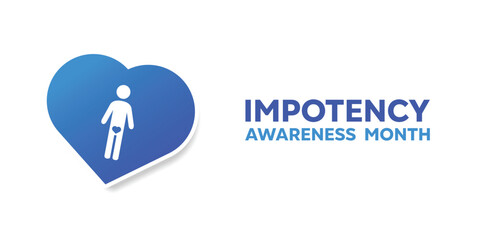 National Impotency Awareness Month. People icon and heart. Great for cards, banners, posters, social media and more. White background.