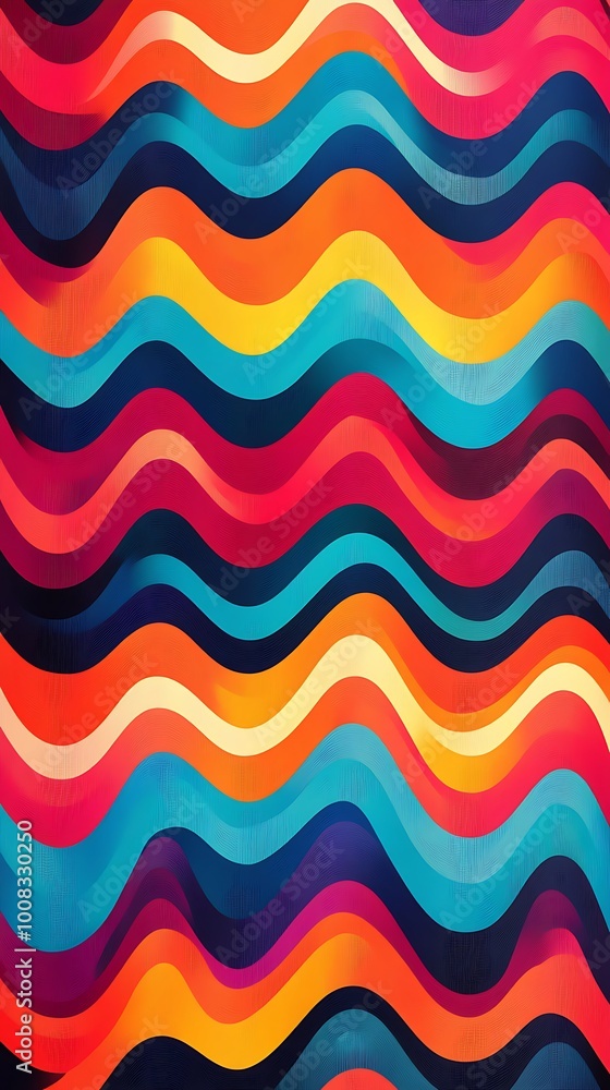 Poster dynamic vibrant zigzag pattern with striking multicolor abstract design elements