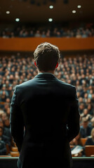 Businessman Addresses Crowd Photo