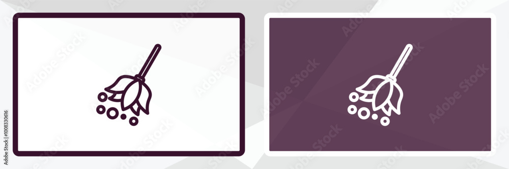 Poster feather duster outline icon. linear vector from cleaning concept. thin line white and black feather 