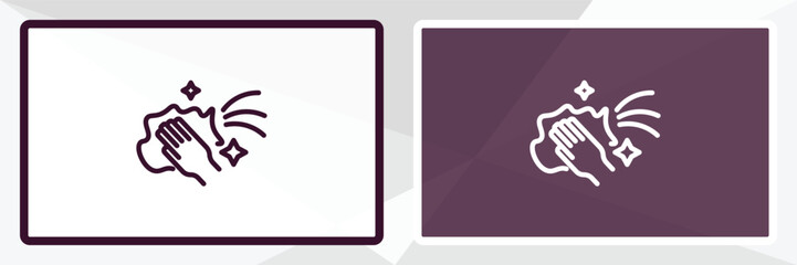 wiping outline icon. Linear vector from cleaning concept. Thin line white and black wiping icon isolated on white and dark background