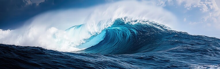 Crashing Ocean Wave During a Storm, Powerful Nature Scene