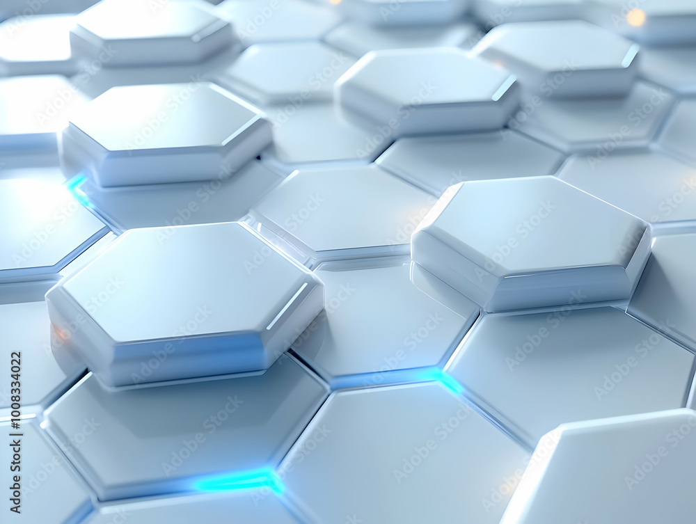 Poster abstract background - 3d hexagon pattern