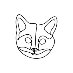 Tabby cat continues line art
