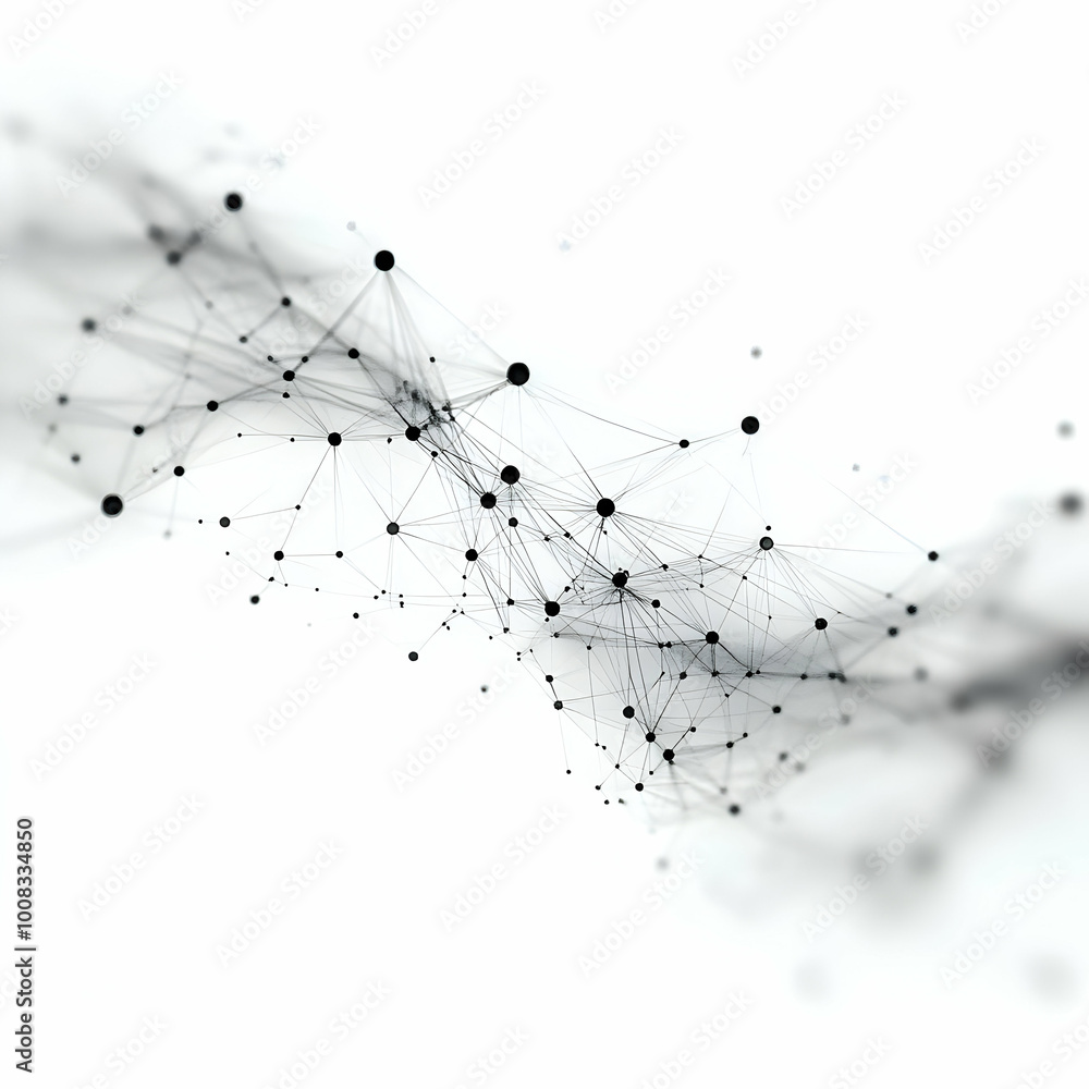 Aufkleber abstract background network connection illustration with dots and lines