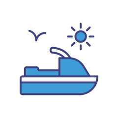 Jet Ski icon vector stock illustration