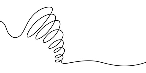 Tornado swirl continuous line with editable stroke isolated on white background - vector illustration set, The whirlpool is drawn in one line. Vortex. Outline drawing. Vector. Isolated on a white back