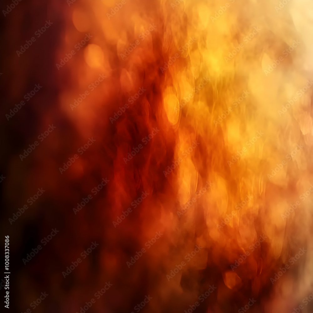 Poster abstract background with red and orange bokeh