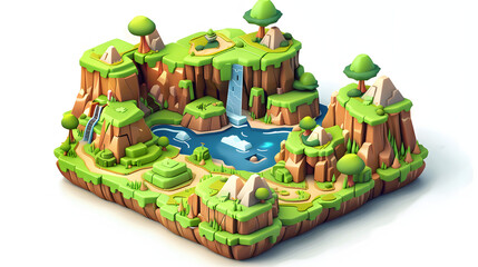 Naklejka premium MiniMap isometric game 3D