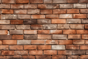 Fototapeta premium Close-up of weathered solid bricks, showing signs of erosion, cracks, and natural wear over time