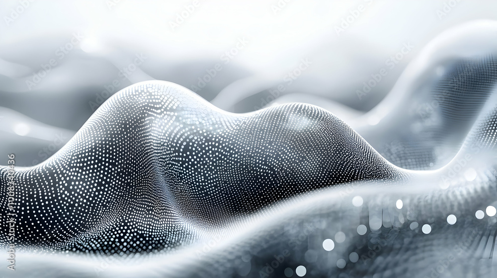 Poster abstract background wave dots connection technology