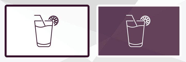 drink with straw outline icon. Linear vector from cinema concept. Thin line white and black drink with straw icon isolated on white and dark background