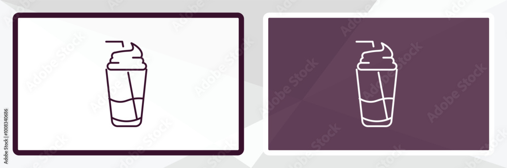 Aufkleber smoothie with straw outline icon. linear vector from cinema concept. thin line white and black smoot