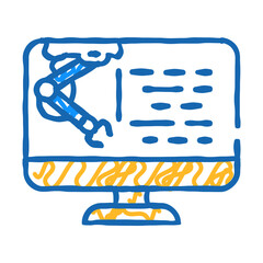 digital manufacturing engineer doodle icon sketch vector. digital manufacturing engineer sign. isolated symbol illustration