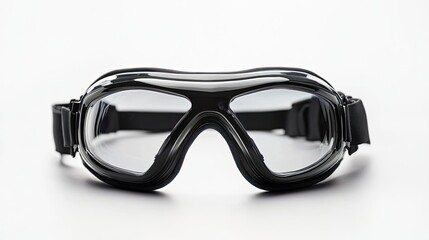 Black Safety Goggles with Clear Lenses and Adjustable Strap
