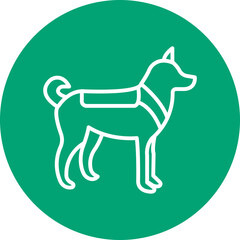 Police Dog line circle icon