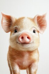 Fototapeta premium cute pig t-shirt design on white background