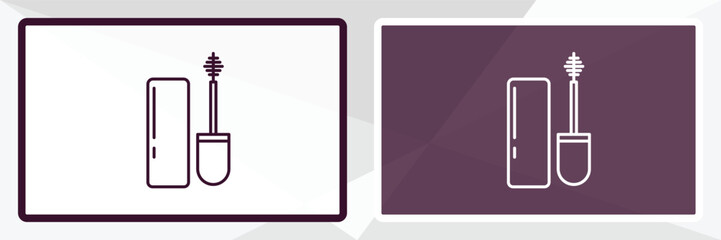 mascara outline icon. Linear vector from beauty concept. Thin line white and black mascara icon isolated on white and dark background