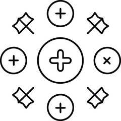 Obraz premium Mathematical and geometrical signs vector isolated on transpartent background