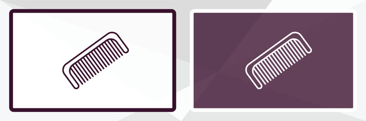 comb outline icon. Linear vector from beauty concept. Thin line white and black comb icon isolated on white and dark background