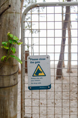 Dingo safety gate fence, K'gari Fraser Island, Australia, travel tourist tourism destination,...